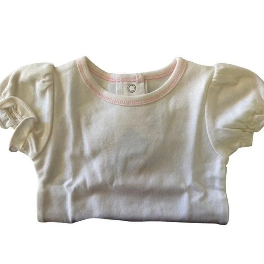 NWT 3 Month Agabang White bodysuit w Pink Overalls‎ READ before purchasing.